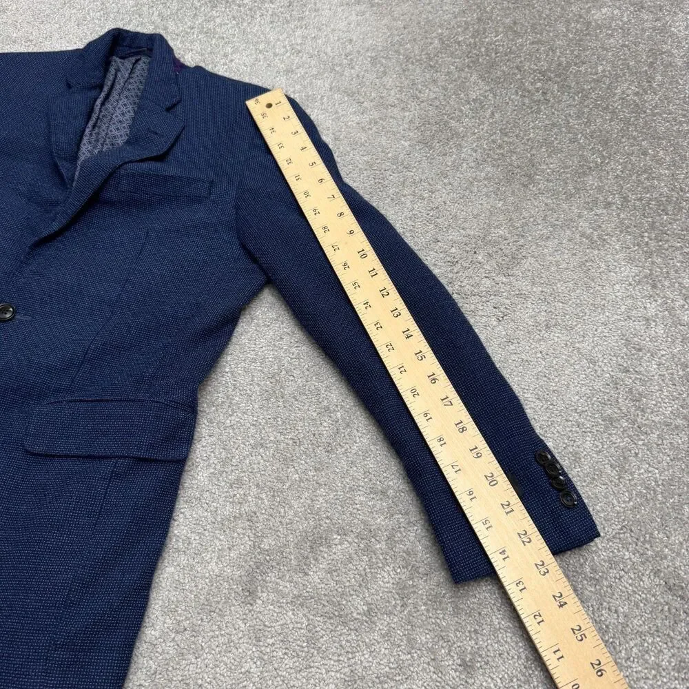 Ted Baker London Endurance Jay SPJ Wool Blazer Jacket Mens 38R Blue Double Vent